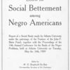 Efforts for social betterment among Negro Americans