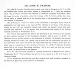 Dr. John R. Francis [verso].