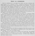 Prof. R. G. Robinson, B. L. [verso].