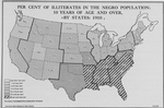 Per cent of illiterates in the Negro population; 10 years of age and over, by States; 1910.