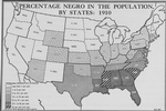 Percentage Negro in the population, by States: 1910.