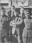 Group of soldiers, the majority of whom assisted in the work of education at Camp Lusitania, St. Nazaire, France.