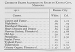 Causes of death according to races in Kansas City, Missouri.