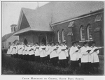 Choir marching to Chapel; Saint Paul School; [Lawrenceville, Virginia.]