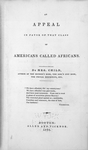 An appeal in favor of that class of Americans called Africans. [title page]