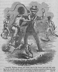 Instantly Williams sprang and caught him by the throat and held him writhing in his vice-like grasp, until he succeeded in getting possession of the cow-hide, with which he gave the overseer such a flogging as slaves seldom get."