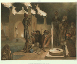 Bakou. Ateseh-Gah, Indiens adonnes au culte du feu.