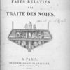 Faits relatifs a la traite des noirs