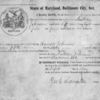 Manumission certificate for Nathan Johnson from "State of Maryland, Baltimore City, Sct".