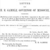 Letter from H.R. Gamble, governor of Missouri