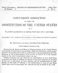 Concurrent resolution to amend the Constitution of the United States so as to prohibit qualifications of suffrage based upon race or parentage.