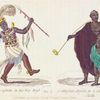 Ashantee Captain in his War Dress.  A Cabossier, dressed in a Cloak of Ashantee Cloth