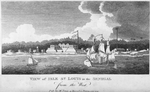 View of Isle St. Louis in the Senegal from the West.