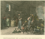 Préparation de la racine de mendiocca.