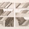 Figures 1,2,3, grands chemins antiques; figures 4,5,6, grandes routees modernes; dans chaquefigure la lettre A indiqué la chaussée; B les marges ou accottements. C trotoirs ou revers Fig. 6
D. fig 1, marchepieds pour monter à cheval: E Colonne Milliaire: F substruction: n, Arcades: H Levée en terre : L Rochers coupes: I, Parapet: m. Massif de maçonnerie.