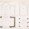 Fig. 1. Coupe d'une partie de U'Eglise de Toussaint d' Angers. Fig. 2. Plan d'une partie de U'Eglise de Toussiant d'Angers. Fig. 3. Coupe de la petite Eglise de Cluny Place de la Sorbonne a Paris. Fig. 4. Plan de U'Eglise de Cluny.