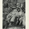 Tsar' Artaksers na piru u Eseiri. Chast' gobelena, ispolnennogo tkachem Kozett v 1739 g.
