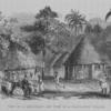 Visit of a missionary and wife to a plantation village