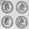 Seuerus pius aug pmtrpxi; indulgentia augg incarth; antoninus pius aug; indulgentia augg incarth.