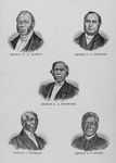 Bishop W. H. Bishop.  Bishop J. J. Clinton.  Bishop G. A. Spywood.  Bishop J. Simmons.  Bishop S. T. Scott.