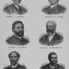 Bishop J. J. Moore.  Bishop S. T. Jones.  Bishop J. W. Hood.  Bishop J. P. Thompson.  Bishop T. H. Lomax. Bishop W. H. Hillery.