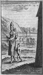 Comment les Femmes sont habillees, et comme elles portent leurs enfans fur leur dos. Pag. 160.  Maniere dout les Negres dancent en rond. Pag. 162.