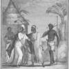 1. Negresse esclave, 2. Signare de L'Isle St. Louis, 3. Marabou ou Prelre du Pays, 4. Negre arme en Guerre.