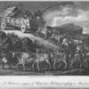 A Bullock-waggon of Hottentot Holland, crossing a mountain