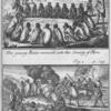 The Young Males receiv'd into the Society of Men.  The Hottentots drive their Sheep through the fire.