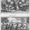 After what manner the Hottentots secure their Cattle in the Night.  The Carriage - Oxen of the Hottentots.