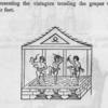 Representation of vintagers treading the grapes with their feet