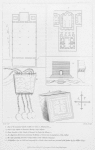 1. Plan of the Excavated church of Abha Os Gaba, or Abhahasuba. 2. Plan of the Church of Jummada Mariam, from Alvariz. 3. Front elevation of the Church of Emanuel in Lasta, by Alvariz. 4. An Abyssinian M.S.S. book, containing the hymns of Yereed, now in..