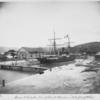 Baisen de Radoube [bassin de radoub], view of French steamer, - Dock full of water.