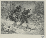 King Hakon being carried by the Norwegians.