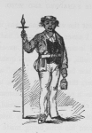Man with a lantern and a spear