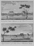 View of the Estate Alkmaar, on the River Commewine.  Representation of a Tent Boat, or Plantation Barge