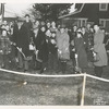 Ground Breaking - Great Kills Branch Library 56 Gifford Lane, Staten Island - left to right: Mr. Ralph A. Beals, Director, The New York Public Library; Honorable Frederick H. Zurmuhlen, P.E., R.A., Commissioner, Department of Public Works; Honorable Edward G. Baker, President, Borough of Richmond; Miss Katherine L. O'Brien, Regional Librarian, The New York Public Library; Mr. John M. Cory, Chief, Circulation Department, The New York Public Library