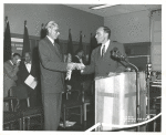 Inwood, Ceremony: Ralph A. Beals (left), Mr. Zurmuhlen, Commissioner of Public Works (right)