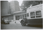 Mosholu, Exterior, one car and Bronx Bookmobile