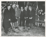 Mosholu groundbreaking: (left) John Cory, Newbold Morris; (right) Edward Zurmuhlen