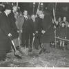 Mosholu groundbreaking: (left) John Cory, Newbold Morris; (right) Edward Zurmuhlen