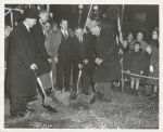 Mosholu groundbreaking: (left) John Cory, Newbold Morris; (right) Edward Zurmuhlen