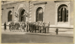 Children lined up outside Mott Haven