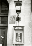 Muhlenberg, Exterior, entrance and fallout shelter sign