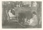 Music Library] Mrs. Edward MacDowell in her home, "Hillcrest" at Peterborough, New Hampshire. The young girl in the picture is May Wills, a pupil of Edward MacDowell. Miss Wills married Frederick Ballard, a playwright, the author of "Believe Me Xantippe," acted by John Barrymore and "Trial by Jury," by Minnie Maddern Fiske. [photograph left by Miss Fiske]
