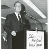 Richmond Borough President Robert T. Connor speaking at dedication of the New York Public Library's New Dorp Branch, 309 New Dorp Lane