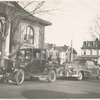 Port Richmond Staff member's Pontiac convertible, Reader's Ford, Mr. Krant, news dealer on sidewalk