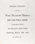 Port Richmond, Opening Program, Front page