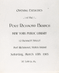 Port Richmond, Opening Program, Front page