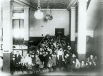 Seward Park Children waiting in lobby outside children's room